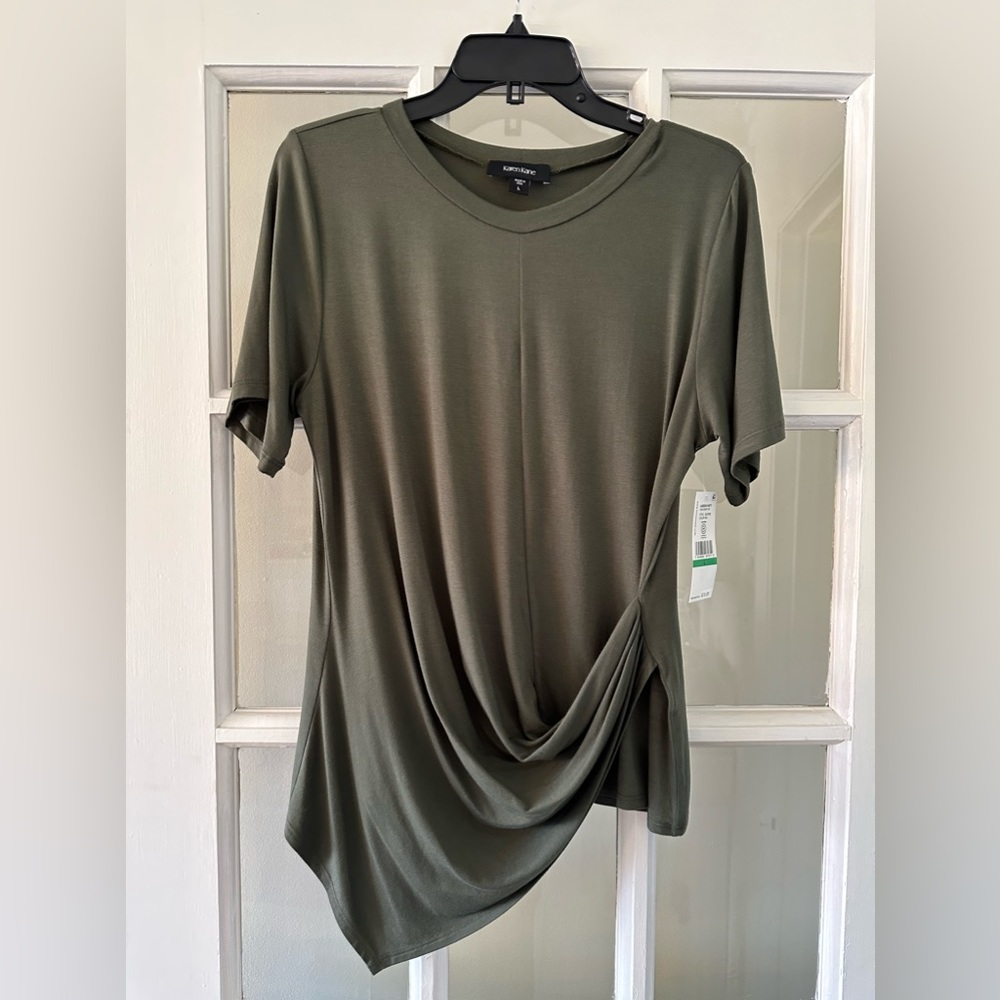 Karen Kane NWT Garden Party Side Drape Top